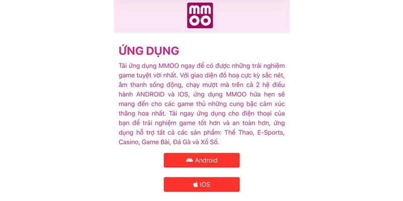 Tải App Mmoo Giúp Trải Nghiệm Mượt Mà Tiện Lợi Hơn 9 Vào mục tải app và ấn biểu tượng IOS để download